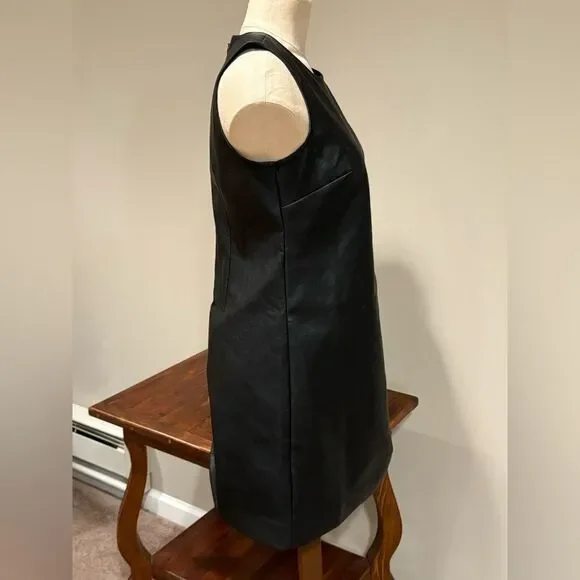 J Crew Faux Leather Sleeveless Dress Size 2P - Picture 5 of 11